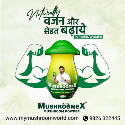 Mushroomex Mushroom Powder 100g, Ayurvedic Weight Gainer for Men, Women and Adults with Natural Ingredients to Improve Stamina