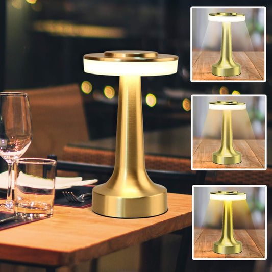 Night Lamp Rose Gold Metal LED Table Lamp with Touch Sensor, 3 Levels Brightness, Cozy Warm Lighting Ideal Bedside Lamp or Night Light for Decoration