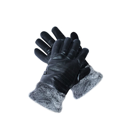 Fur Leather Hand Gloves For Winter Bike Riding | Warm and Anti Slip Snow Protective Gloves for Men & Women Pack of 1