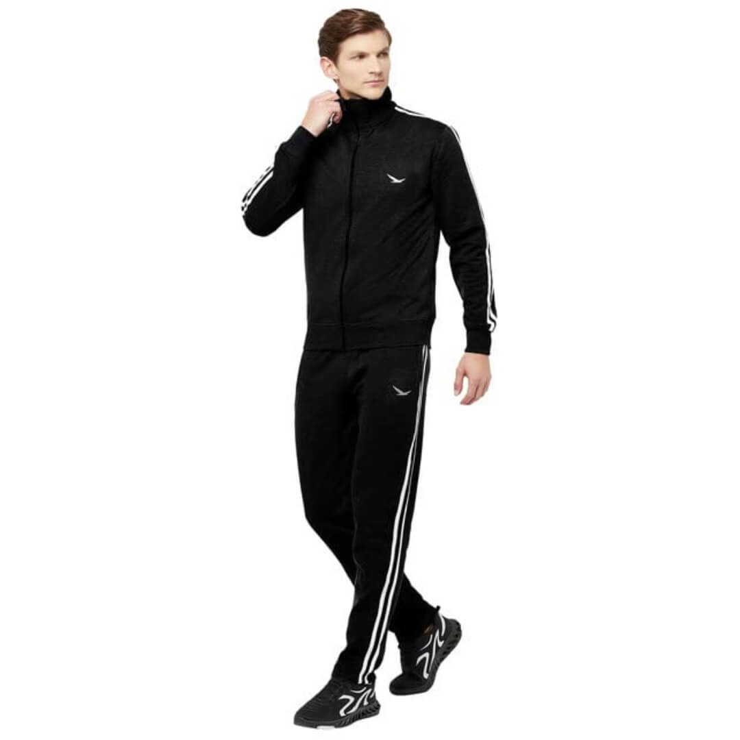 Men's Regular Fit Solid Fleece Tracksuit  Sports, Gym, Night Wear Tra –
