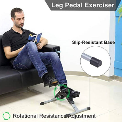 Pedal Exerciser Cycle Bike for Home Gym LCD Counter Foldable Exercise Bike Indoor Fitness Resistance Home Use Mini Bike