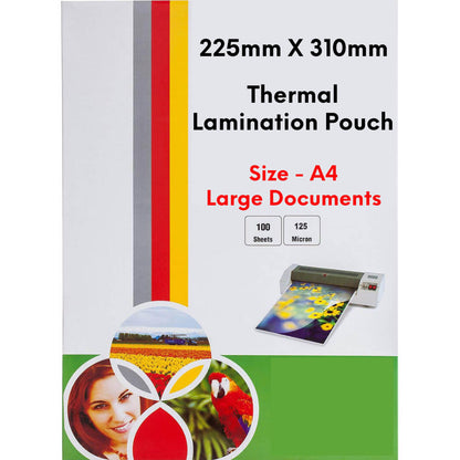 Lamination Pouch A4 Size (225mm X 310mm) 125 Micron | Thermal Lamination Pouch, Waterproof Lamination Film for Home and Office