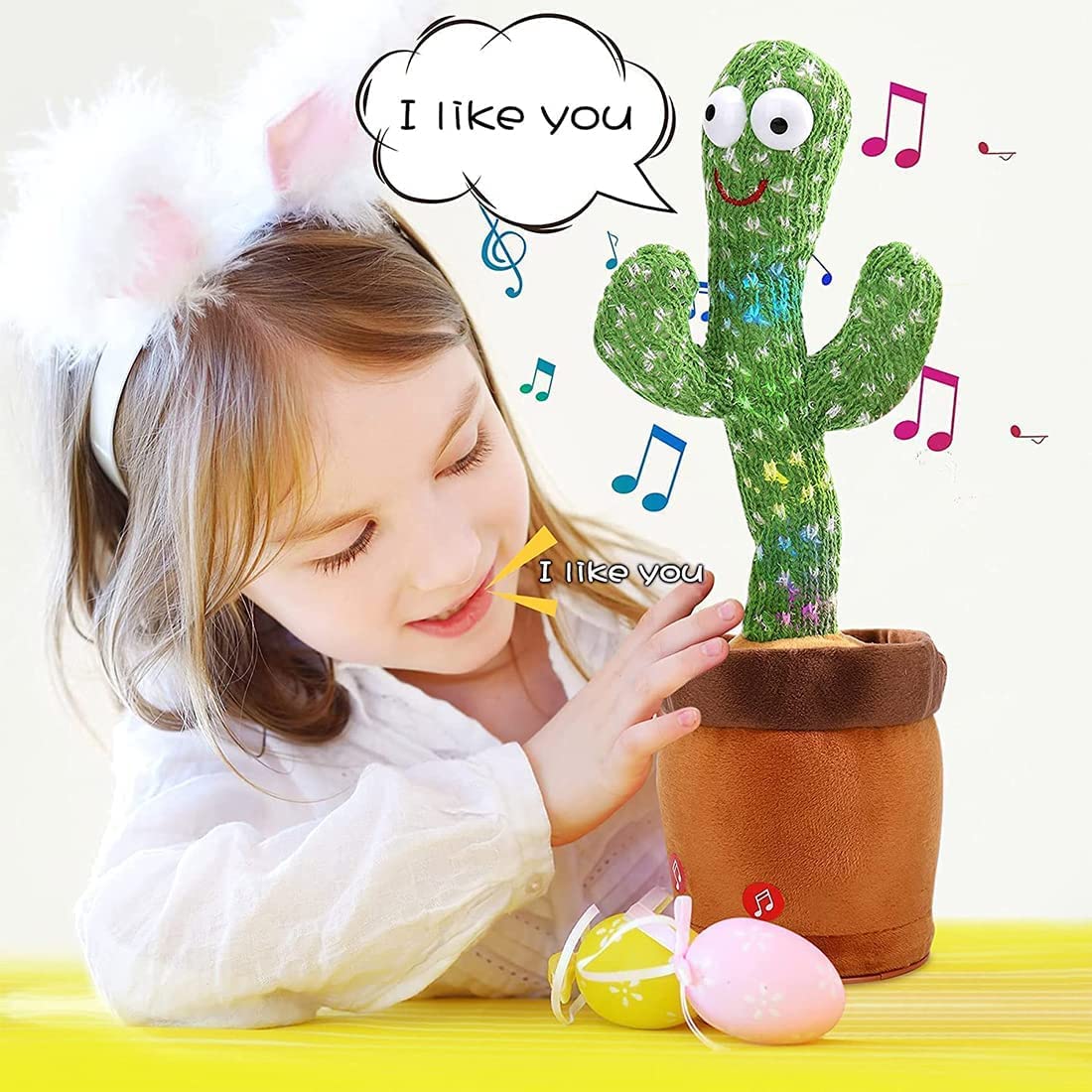 Talking Cactus Baby Toys for Kids, Dancing Cactus Toys Can Sing Wriggle & Singing Recording Repeat What You Say Funny Education Toys for Children
