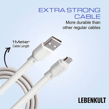 ERD Micro USB Data Cable 1M B Type Data Cable HIGH Strength Cable Safe & Fast Charging Data Transfer Data Cable for Smartphone, Tablet, Mobile Phones