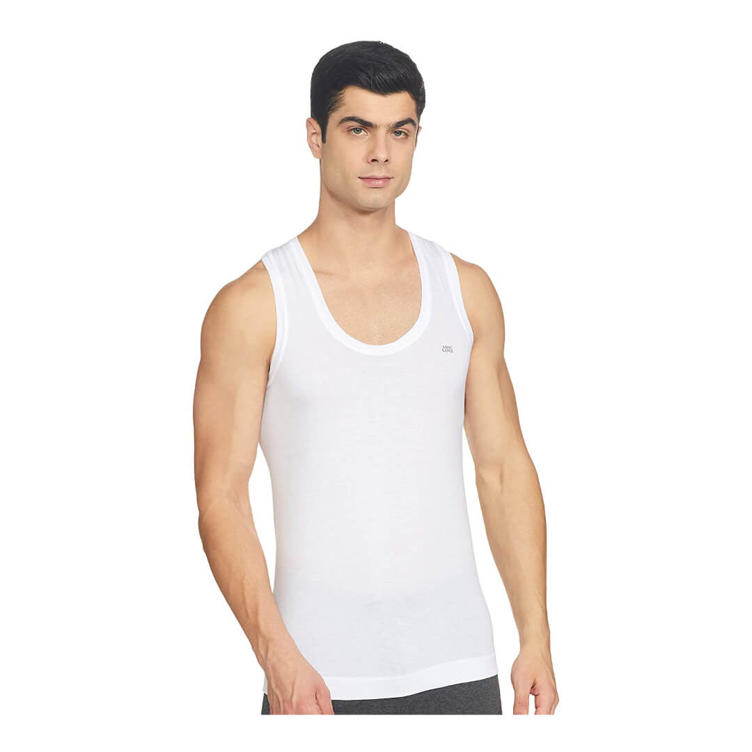 Lux Cozi Men's Cotton Vest, White (Pack of 3)