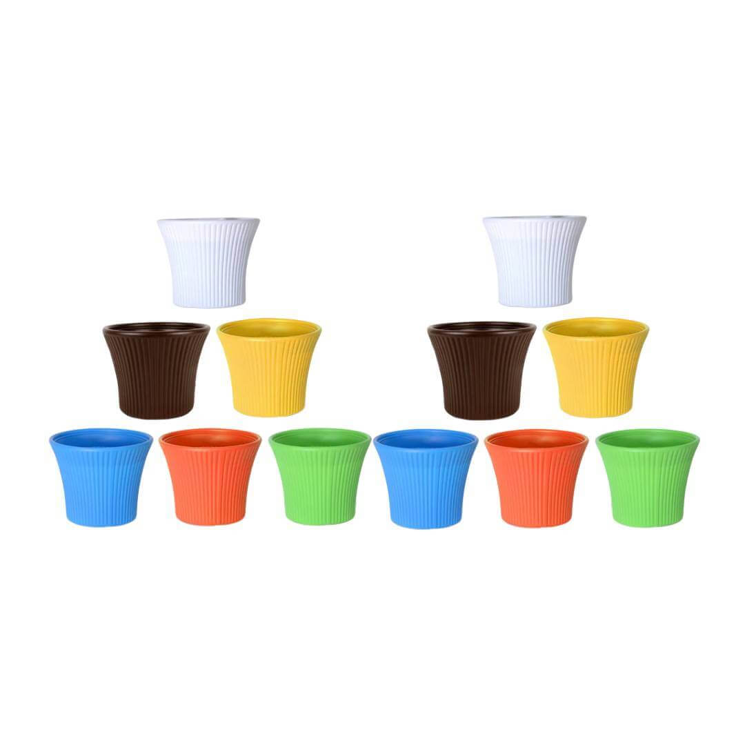 10 Inches Classic Pot Multicolor Set Of 5 For Indoor And Outdoor Gardening (Multicolour) | Gamla For Garden