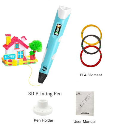 3D Pen Intelligent Drawing Printing doodle Pen Drawing 3D Model for Kids and Adults, Types for Crafting, Art & Model, Arts & Craft Kit - Multicolor