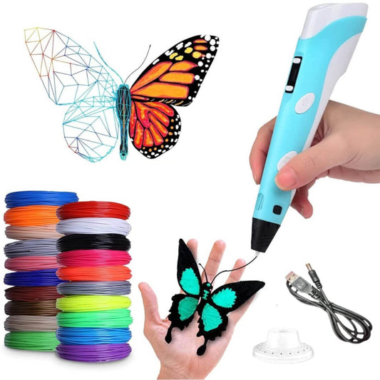 3D Pen Intelligent Drawing Printing doodle Pen Drawing 3D Model for Kids and Adults, Types for Crafting, Art & Model, Arts & Craft Kit - Multicolor