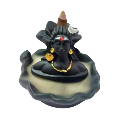 Adiyogi Shiv Shankara Backflow Smoke Fountain Statue Smoke Backflow Cone Incense Holder Showpiece For Home and Office | Dhoop Stand.