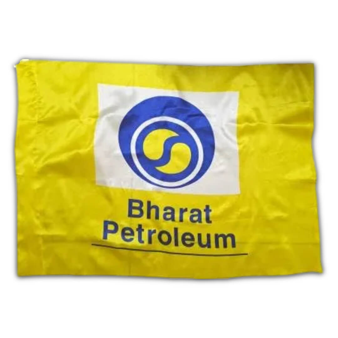 Bharat Petroleum Promotional Flag, Petrol Pump Jhanda, Bharat Petroleum Banner, BPCL Outdoor Promotional Flag, Yellow (Pack of 1)