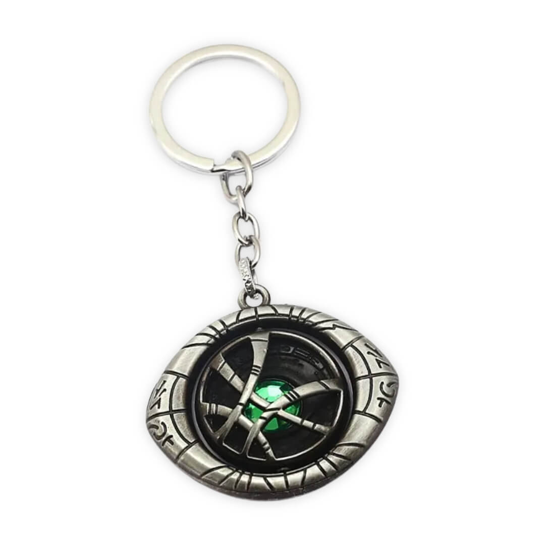 Doctor strange Rotating eye of Agamotto marvel Metal keychains in Silver Color, Doctor strange keychain (Pack of 1)