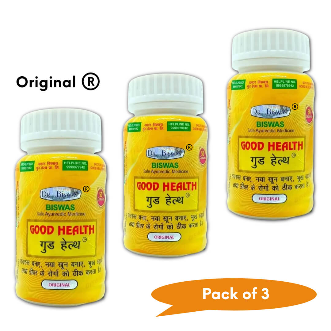 Good Health Capsules, (Pack of 3) Dr. Biswas Good Health Weight Gainer Capsules, Heal & Protect Liver | Ayurvedic Capsule For Energy-Immunity Booster