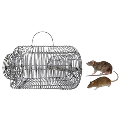 चूहे/चूहे/गिलहरी/कृंतक/चिपमंक को पकड़ने के लिए भारी लोहे का चूहा जाल/माउस चूहा पकड़ने वाला/चूहा पिंजरा/चूहा पिंजरा - बड़ा आकार, सिल्वर