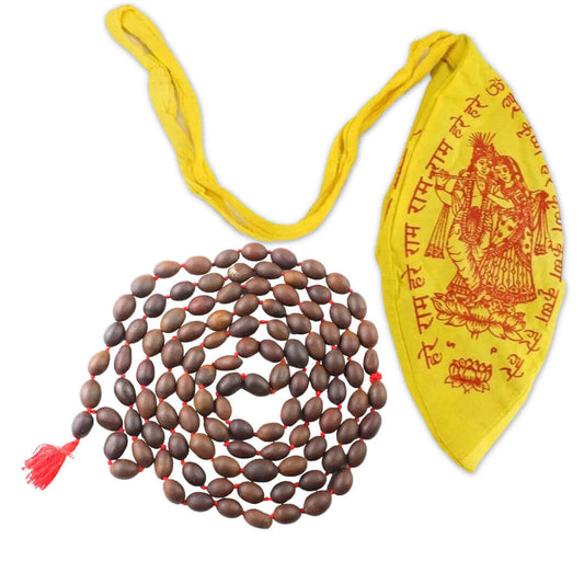 Kamal Gatte ki Mala Original 108 Beads/Best Quality Beads Activated, Energized Kamal Gatta Mala for Yoga Meditation With Gomukhi Japa Mala Cotton Bag