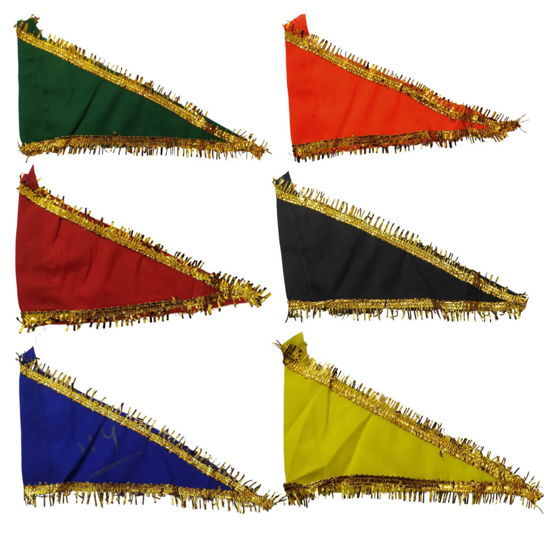 Navgrah Flag, Cloth/Altar Cloth For Nine Planet Set OF Nine Flag Size 12"X6" (1 Set)
