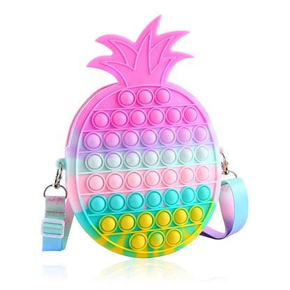 Pineapple Pop It Bag for Girls, Fidget Toys Purse for Women, Pop It Purse for Girls Or Kids Sling Bag