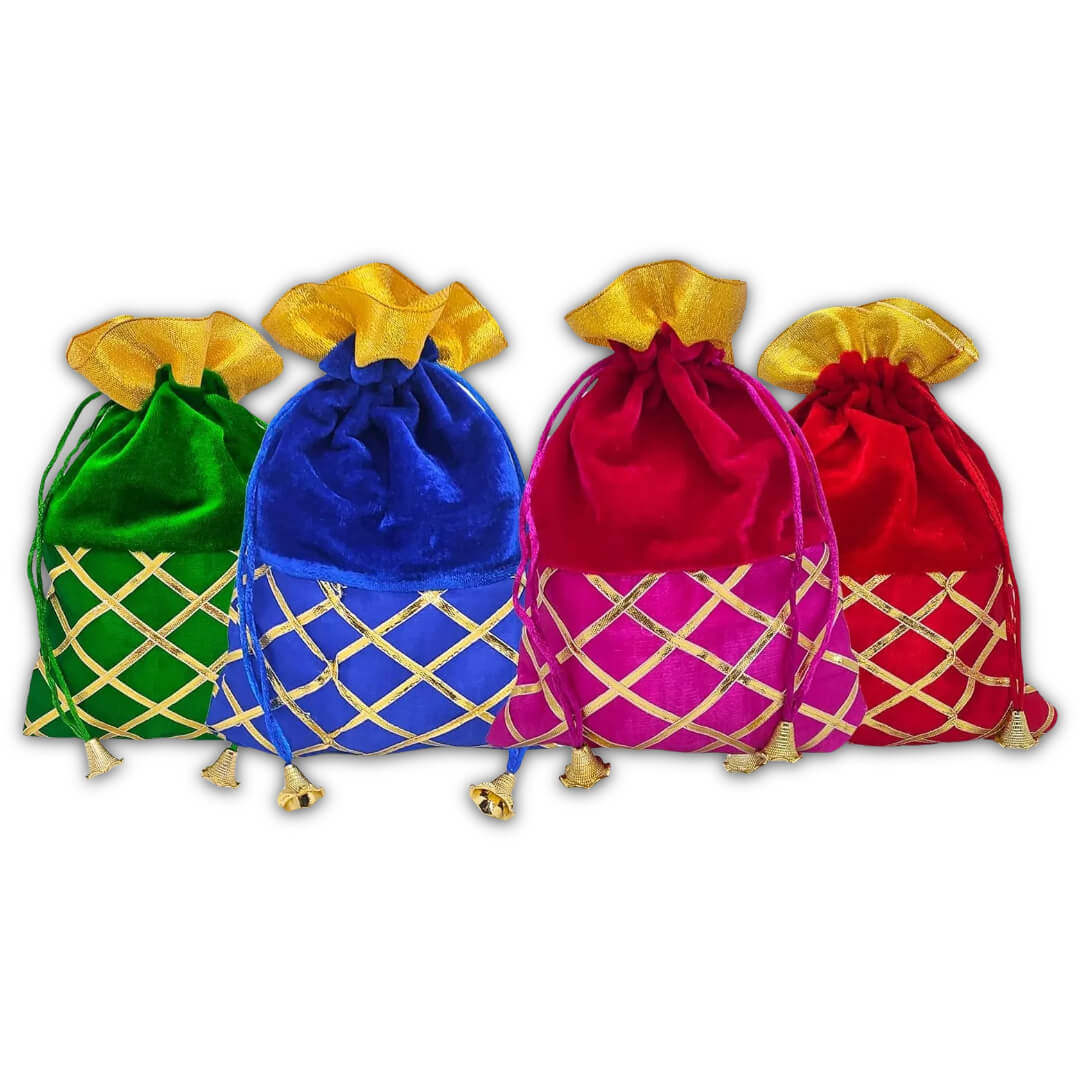Potli Batwa Bag, Bridal Purse, Women's Handbag, Shagun Pouch, Return Gift Potli, Jewellery Bag, Multicolor
