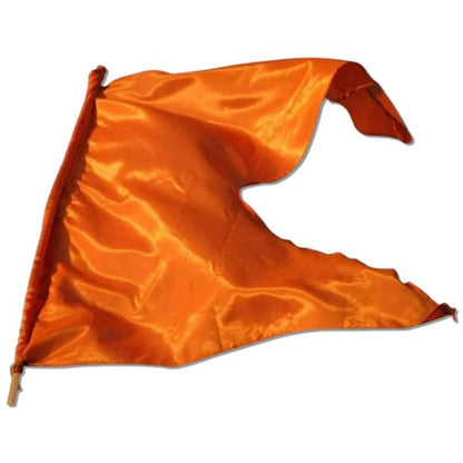 Satin Fabric In Saffron Kesariya Orange Color Flag for Yoga, Meditation, Bhagwa Dhwaj for Temple, House & Religious Purpose