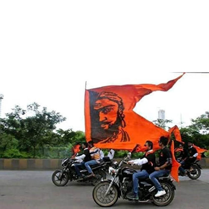 शिवाजी महाराज ध्वज, जनता राजा मुद्रित भगवा ध्वज, शिवाजी महाराज का झंडा, केसरिया शिवाजी ध्वज (1 का पैक)