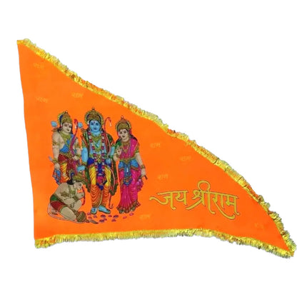 Shree Ram Parivaar Printed Dhwaj, Jhanda, Ayodhyapati Jai Shree Ram Flag, Lord Ram Bhagwa Dhwaj (Multiple Size) Orange