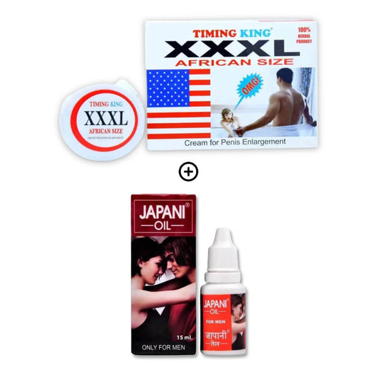 TK Plus XXXL African Size Cream (25g) And Chaturbhuj Japani Ayurvedic Oil (15ml) Combo Only For Men