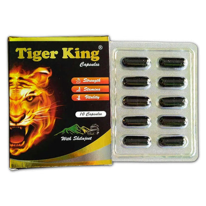Tigerking Ayurvedic Cream with Capsules, Skin Friendly, (Blue Cream 6 Dibbi X 1.5 g ) with 10 Capsule