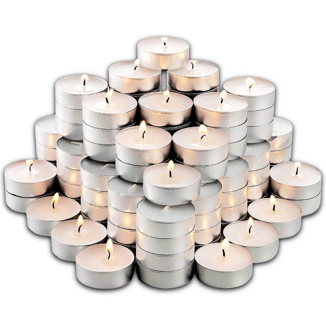 Wax Tea Light Candles Wholesale | Diwali Candles Set | Tea Light Smokeless Candles (Set of 100, Unscented)