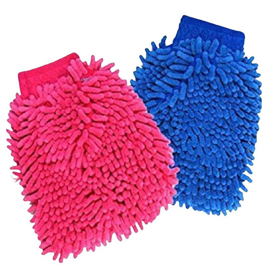 Microfiber Super Soft Lint Free & Scratch Free Multipurpose dusting Hand Glove Duster, Washing & Cleaning Mitt for car wash, Kitchen, & Office
