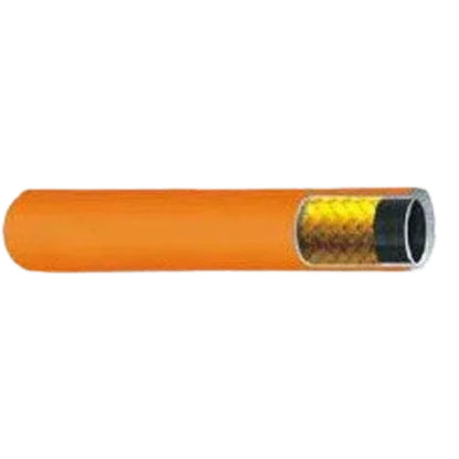 LPG Hose Pipe | 5 Layer Coating Gas Pipe - 5 Meter - ISI Certified - 100 Percent Flame Resistant | Made with Reinforced Steel (Orange)