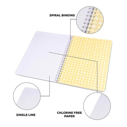 Classmate Soft Cover 6 Subject Spiral Binding Notebook, Single Line, 300 Pages