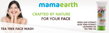 Mamaearth टी ट्री नेचुरल फ़ेस वॉश मुहांसे और पिंपल्स के लिए 100 ml - सामान्य और रूखी त्वचा के लिए