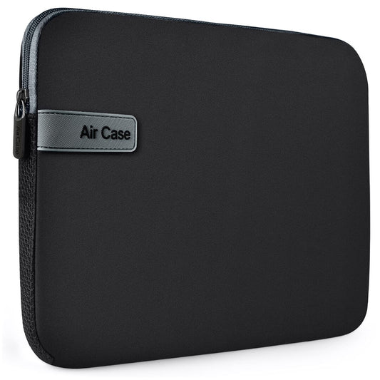 AirCase Protective Laptop Bag Sleeve For Laptop/ MacBook, Wrinkle Free, Padded, Waterproof Light Neoprene Case Cover Pouch, Black ( Fits Upto 15.6")