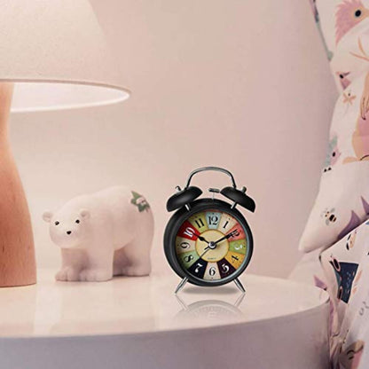Alarm Clock Twin Bell with Night LED Light Display | Alarm Clock For Heavy Sleepers Kids and Students, Office, Bedroom