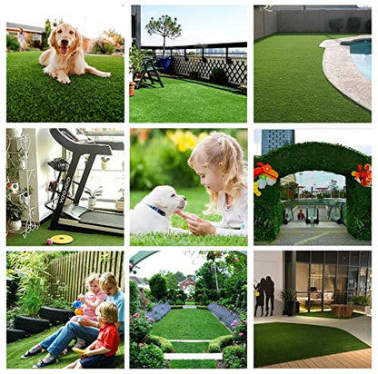 बालकनी, लिविंग रूम और गार्डन के लिए आर्टिफिशियल ग्रास मैट 25mm | आउटडोर और इंडोर के लिए ग्रीन लॉन फ्लोर कारपेट | छत के लिए वाटरप्रूफ टर्फ मैट (2X4 फीट)
