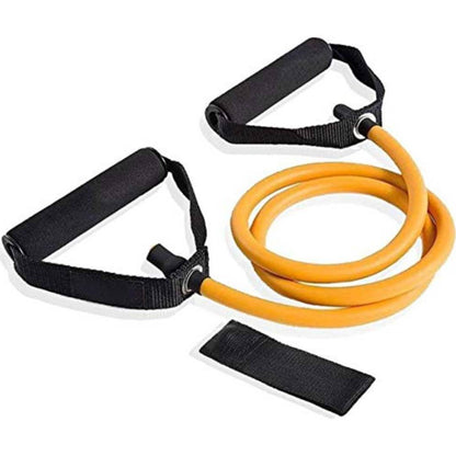 Resistance Band Toning Tube with Door Anchor (15-50 lbs) Light, Medium, Heavy & E Heavy for Exercise Home Workout, Strength Training and Weight Loss