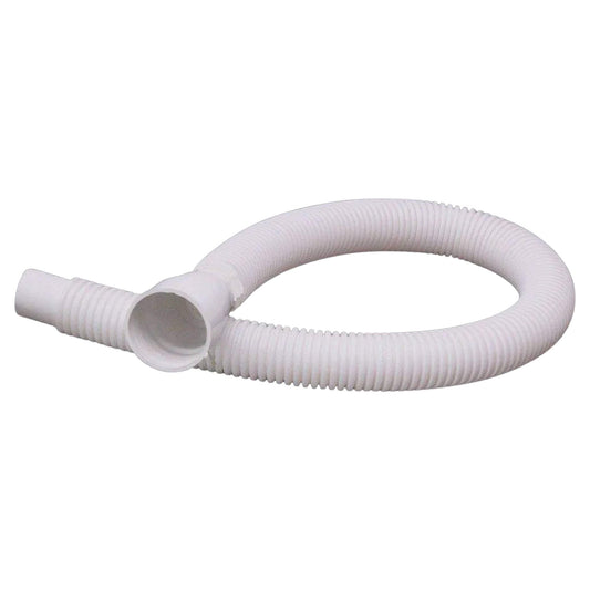 Bathroom/Kitchen Sink Flexible PVC Waste Pipe Drain Hose/Outlet Tube Connector Basin Downcomer, White Heavy Duty 1 1/4" Drain (Pack of 1)