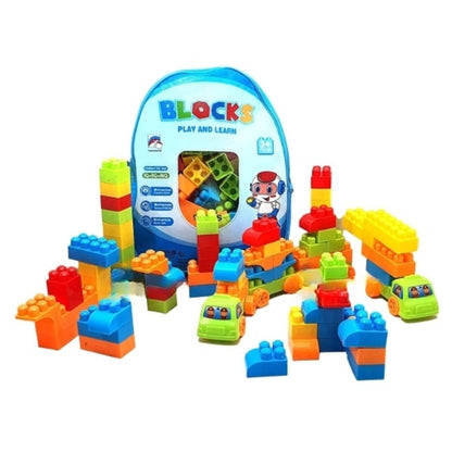 Building Blocks for Kids, 50 Pcs Bag Packing, Block Game for Kids, Boys, Children - Multicolor (50Pcs)