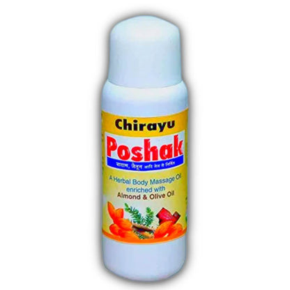 Poshak Oil Chirayu Ayurvedic , A Herbal Body Massage Oil With Enriched With Almond & Olive Oil Multipurpose Body Oil For Everyone - 200ml
