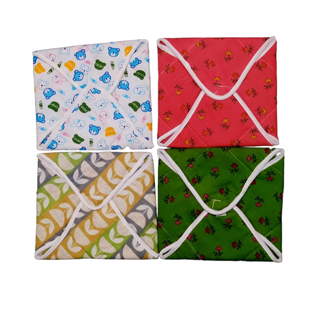 Cotton Roti Cover, Chapati Cover, Traditional Roti Rumal (Assorted Color & Design) - (Set of 3 Pcs.)