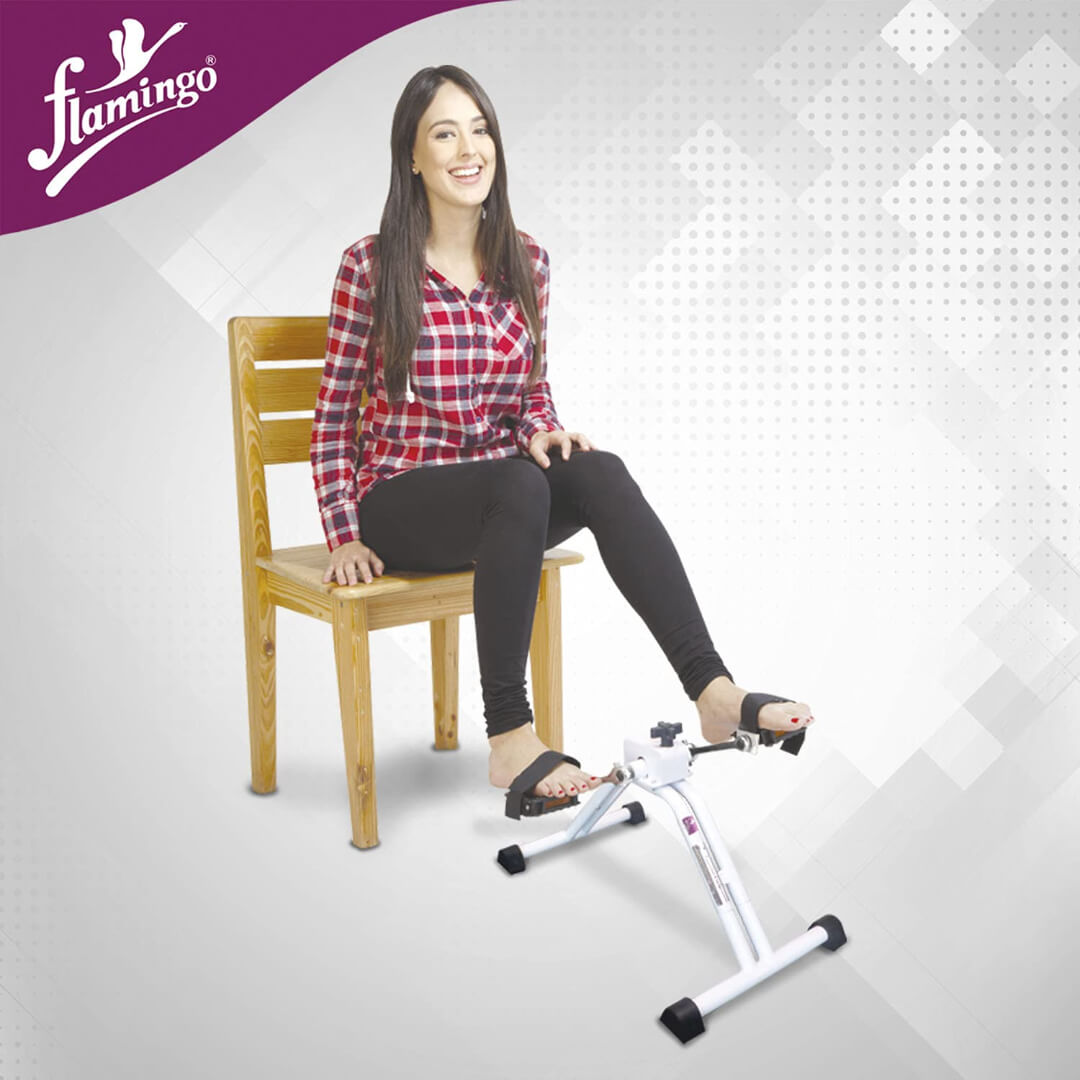 Flamingo Mini Pedal Exercise Cycle | Fitness Bike Hands & Foot Workout at home Paralysis Cycle Pedal Exerciser | Portable,Durable,Lightweight | Unisex