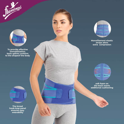 Flamingo Lumbar Support Waist Belt for Back Pain Relief | Belt for Back Support | Belt with Adjustable Straps | Back Brace for Men and Women