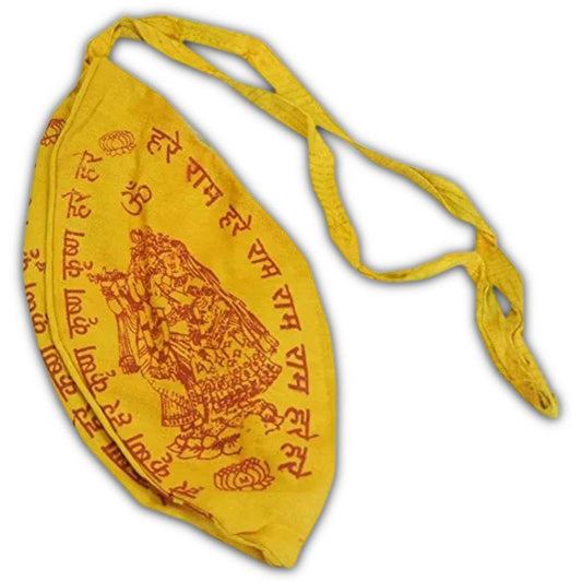 Tulsi Hare Krishna Japa Mala Bag (Yellow, Cotton) | Pack of 1
