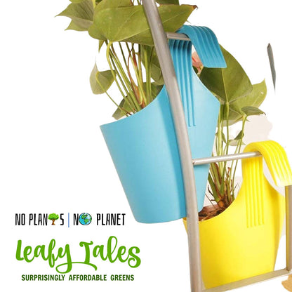 Leafy Tales Plastic Small Hook Hanging Pot, Multicolor 20.5 x 14.5 x 8.5 cm, 5 Pieces (Small Hook - 5)