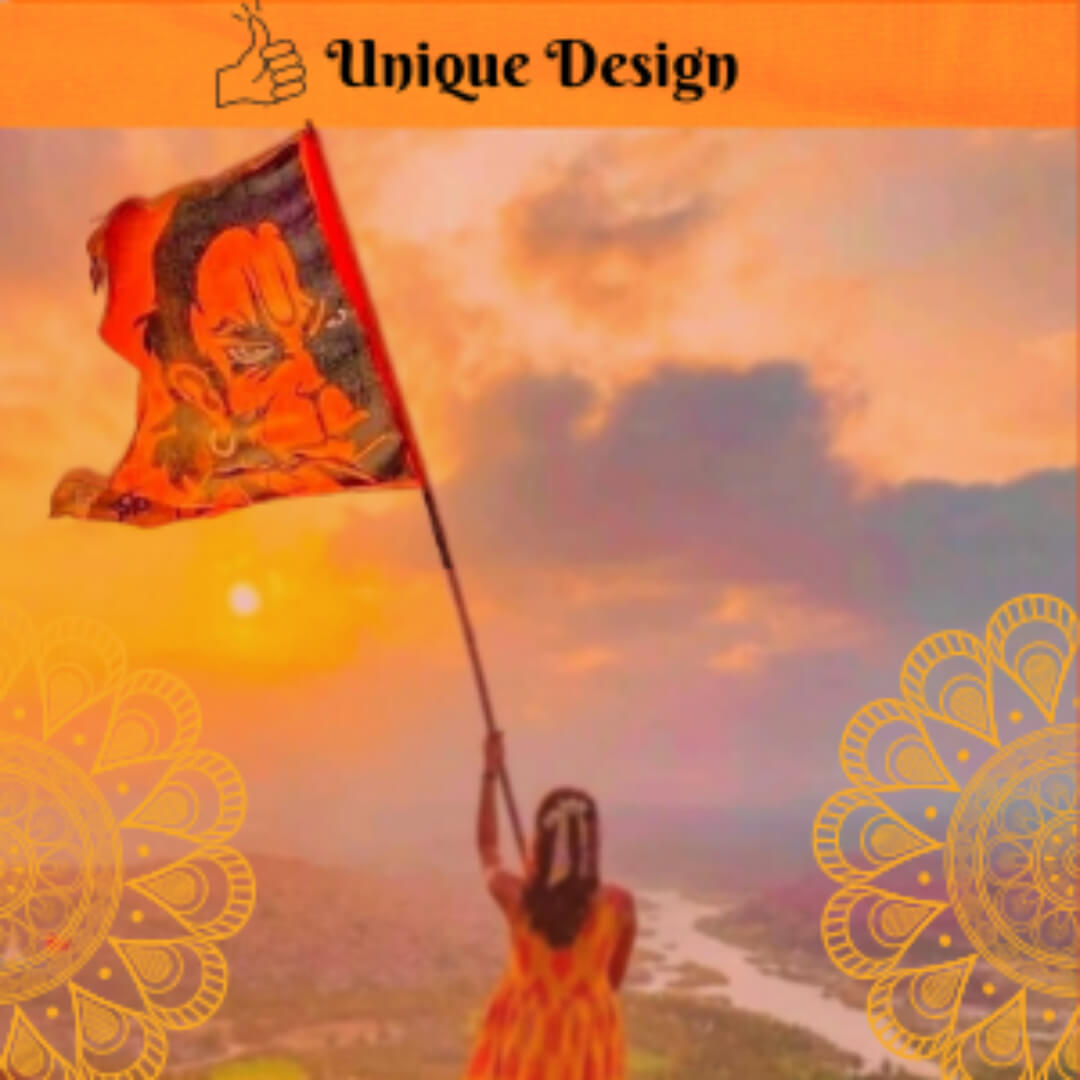 Shree Ram Ji Printed Dhwaj, Jhanda, Ayodhyapati Jai Shree Ram Flag, Lord Ram Bhagwa Dhwaj (Multiple Size) Orange