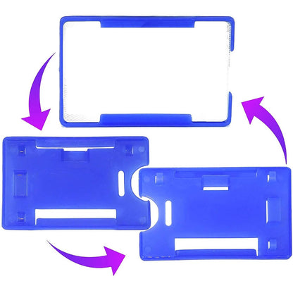 Plastic Blue Photo ID Card Holder, For Office