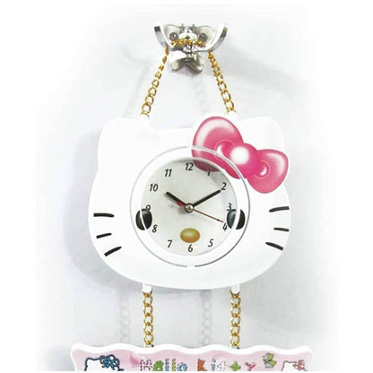 Hello Kitty Wall Hanging 2 Photo Frames with Clock for Kids Cartoon Character Photo Frame Hanging For Wall And Kids Room Decor Ideal Gift For Kids