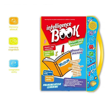 Intelligence Book English Letters & Words Learning Sound Book, Fun Educational Toys. Activities with Numbers, Shapes, Animals Phonetic Learning Book