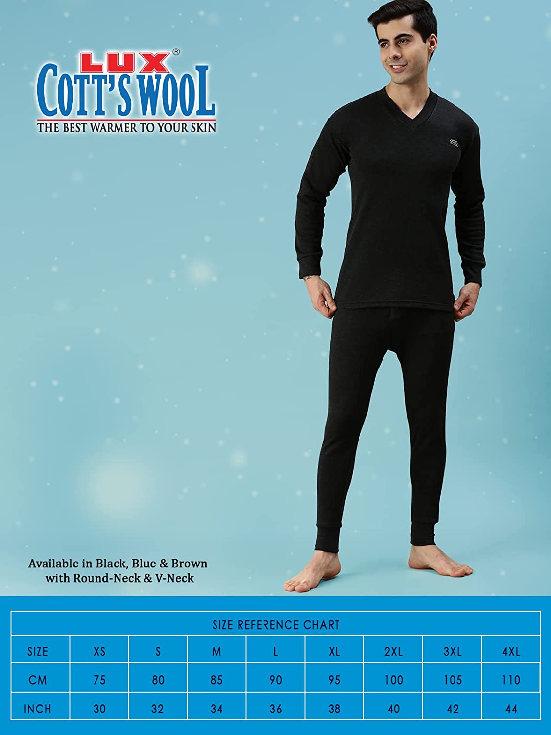 Lux Cottswool Men's Cotton Thermal Set (V-Neck) –