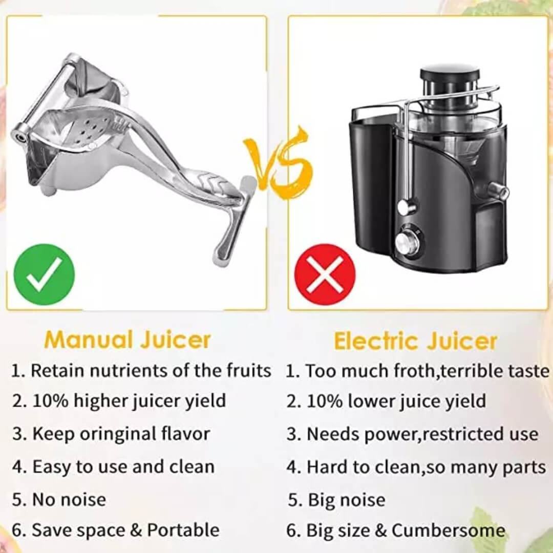 Manual Hand Press Lime Juicer, Juicer with Heavy Quality Detachable Lever, Manual Lime Juicer, Hand Fruit Juicer, Orange Juicer, (Aluminium)