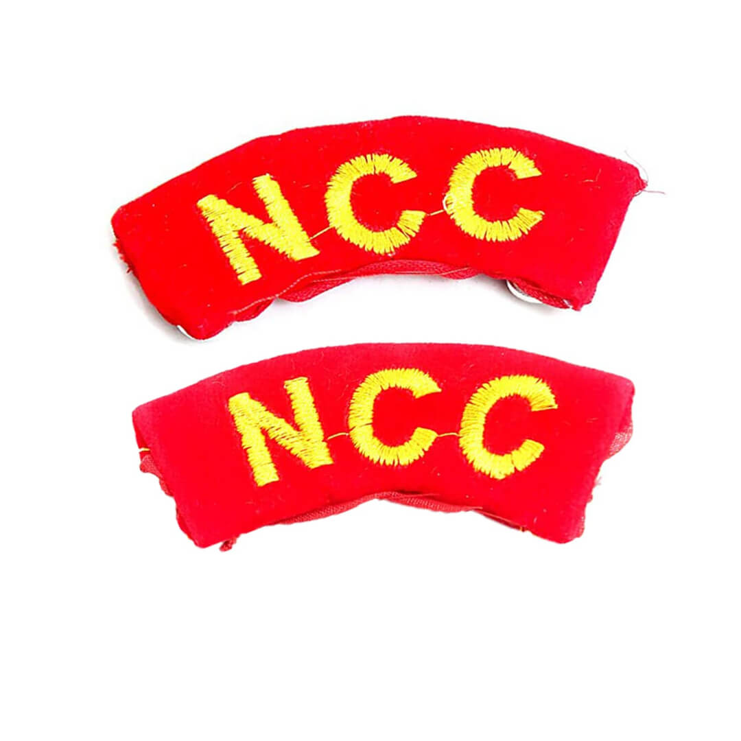 NCC Uniforms Accessories Combo of Badge, Lanyard, Black Belt, Arm Badge, Red Hackle and NCC Cap For Men's and Women's NCC Candidates (Regular Size)